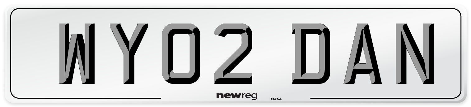 WY02 DAN Number Plate from New Reg
